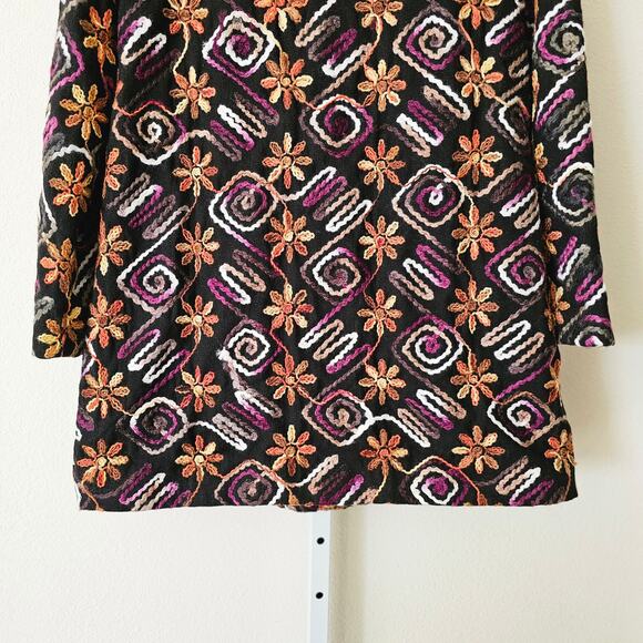 NWT HUTCH ANTHROPOLOGIE Women's Multicolor Floral Embroidered Boho Coat Sz M - Picture 10 of 16